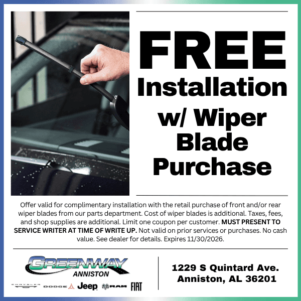 Free Wiper Blade Installation with Purchase