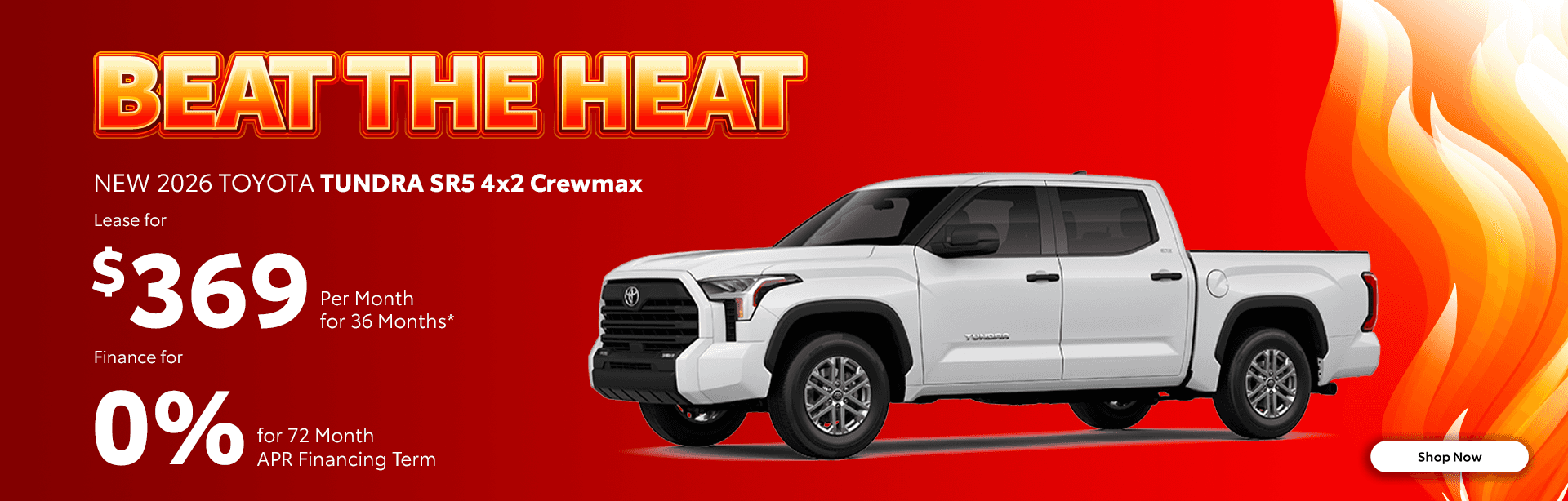 NEW 2026 TOYOTA TUNDRA SR5 4x2 Crewmax Lease for $369/mo for 36 months* Finance for 0% for 72 Month APR Financing Term