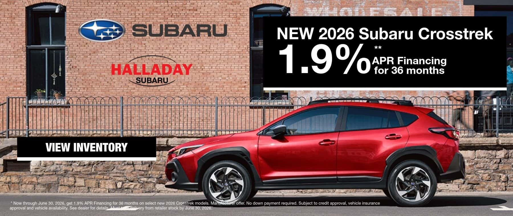Crosstrek June 1.9% for 36