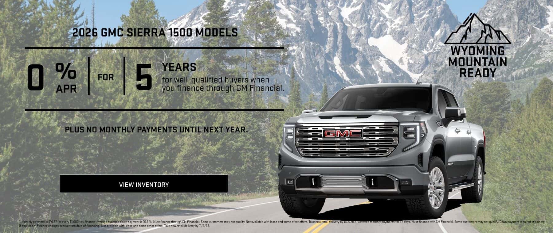 0% APR FOR 5 YEARS for well-qualified buyers when you finance through GM Financial.1Plus, no monthly payments until next year.2
