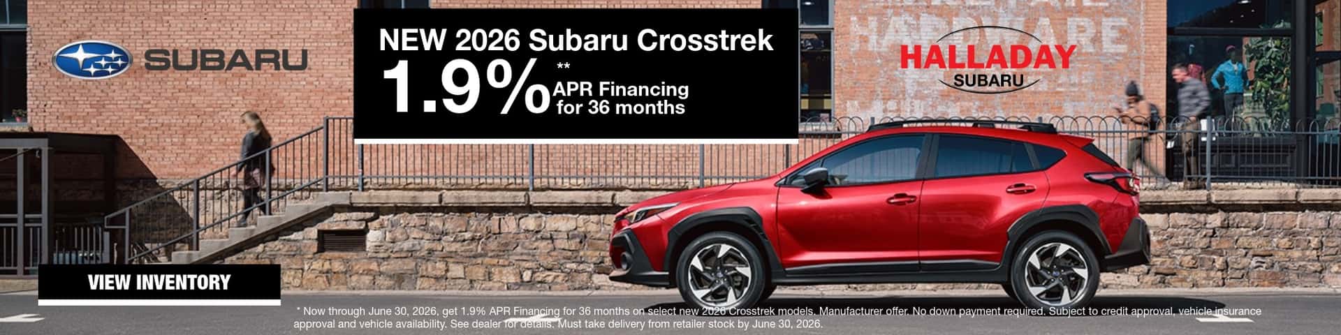Crosstrek June 1.9% for 36