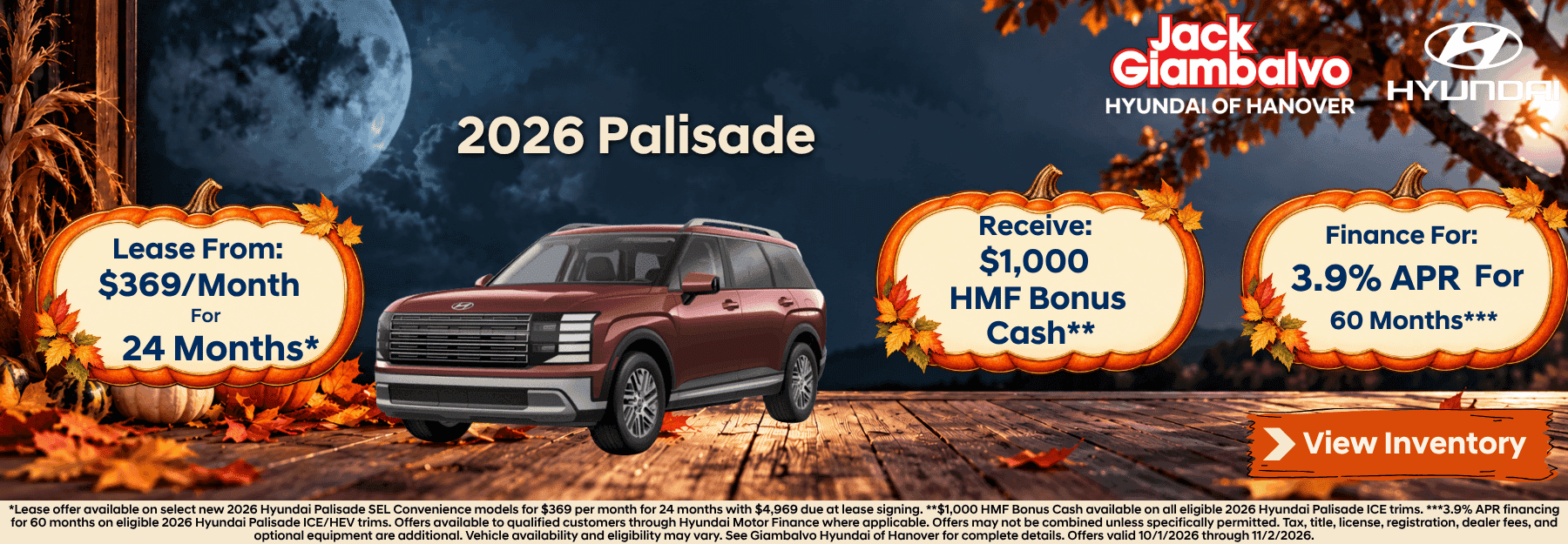 Palisade October Offers