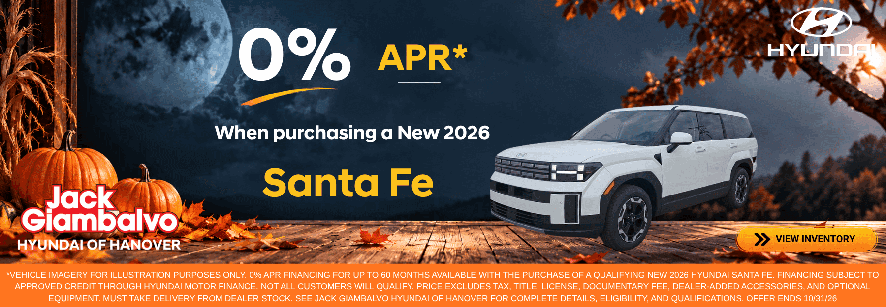 2026 Santa Fe October Offeres