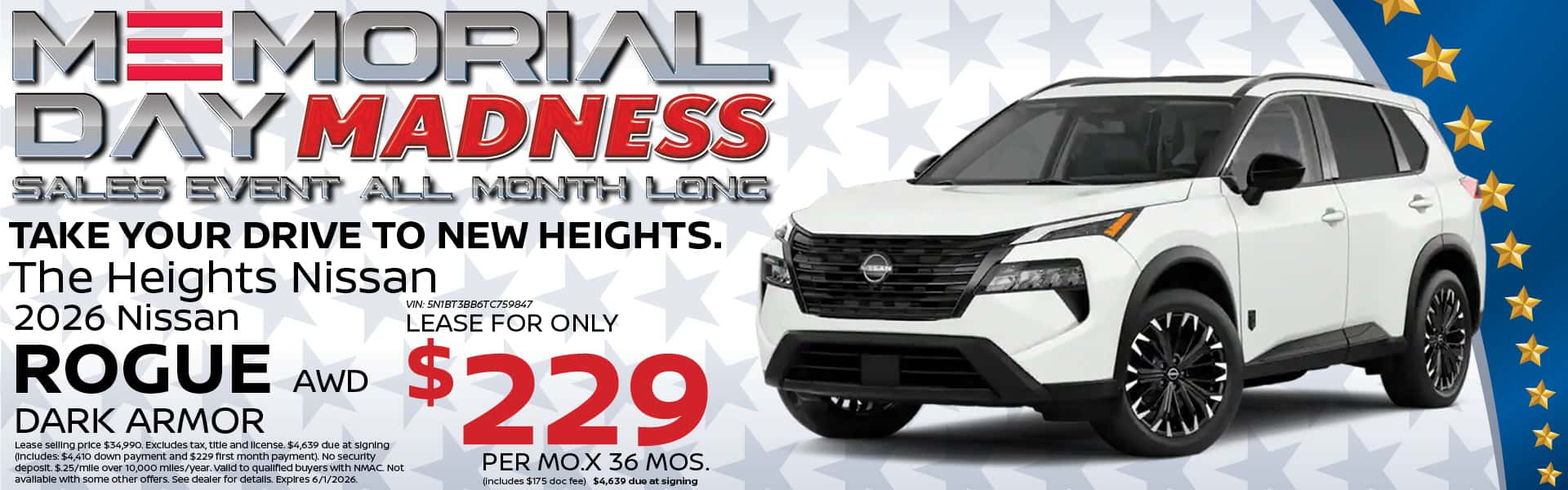 2026 Nissan Rogue Lease Offer | Heights Nissan