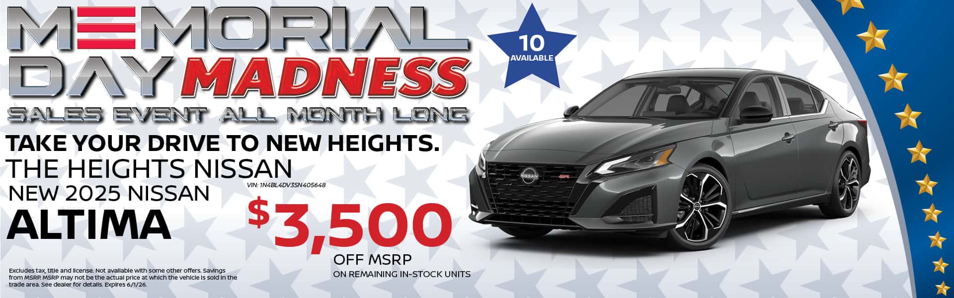 2025 Nissan Altima Buy Offer | Heights Nissan