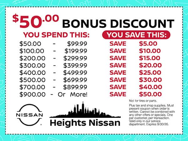 Bonus Discount | Heights Nissan