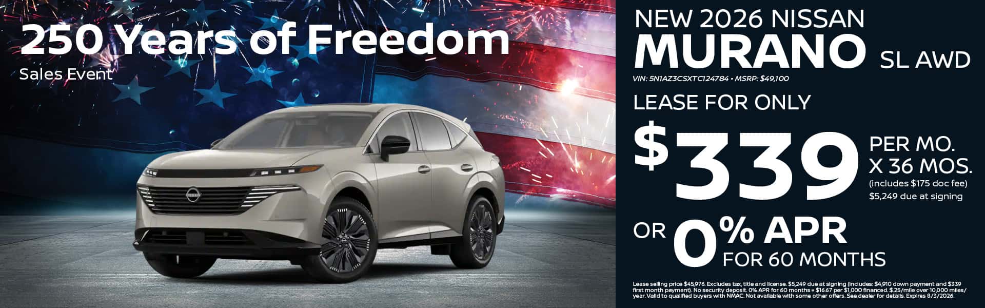 2026 Nissan Murano Lease or Finance Offer | Heights Nissan