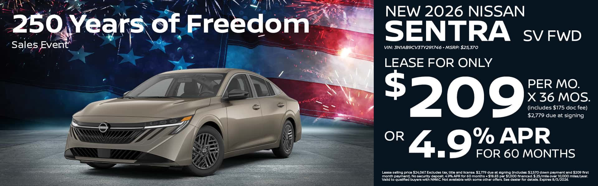 2026 Nissan Sentra Lease or Finance Offer | Heights Nissan