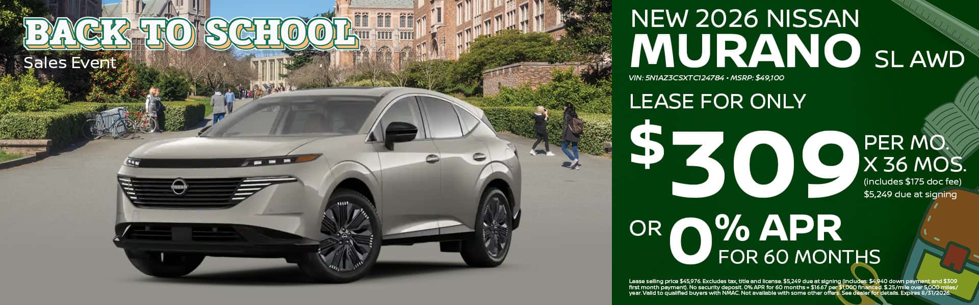 2026 Nissan Murano Lease or Finance Offer | Heights Nissan