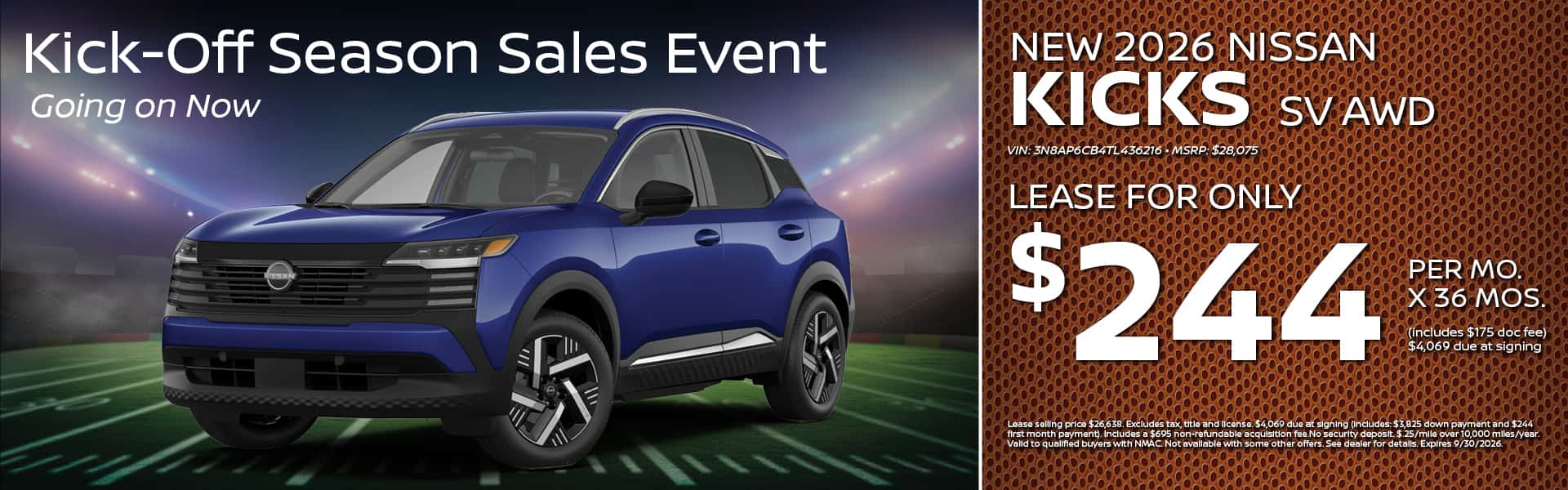 2026 Nissan Kicks Lease Offer | Heights Nissan