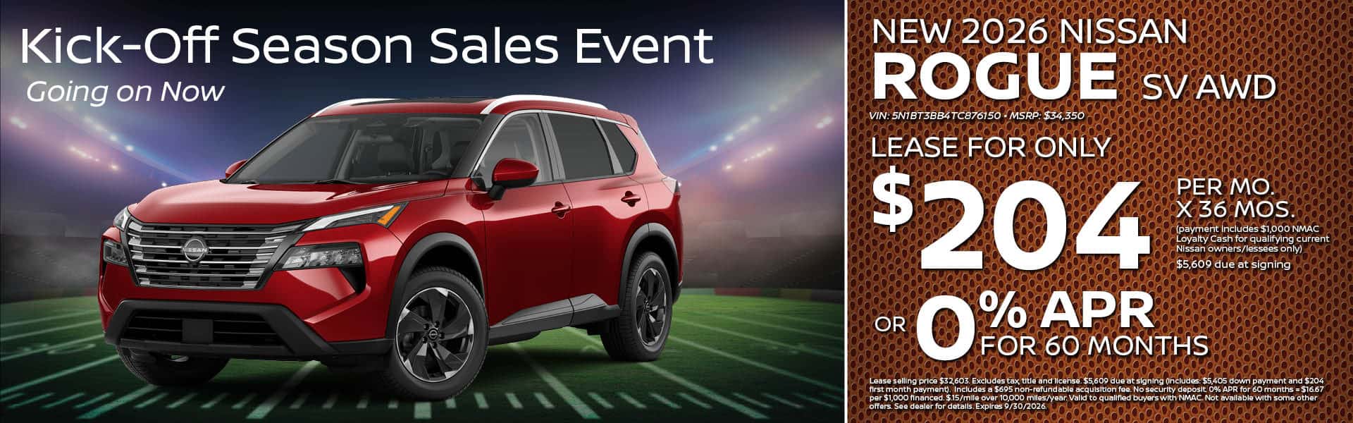 2026 Nissan Rogue Lease or Finance Offer | Heights Nissan