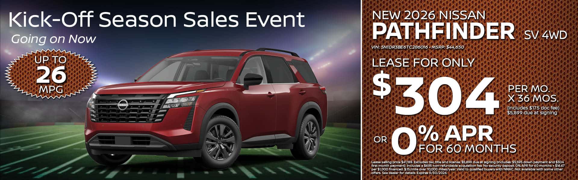 2026 Nissan Pathfinder Lease Offer | Heights Nissan