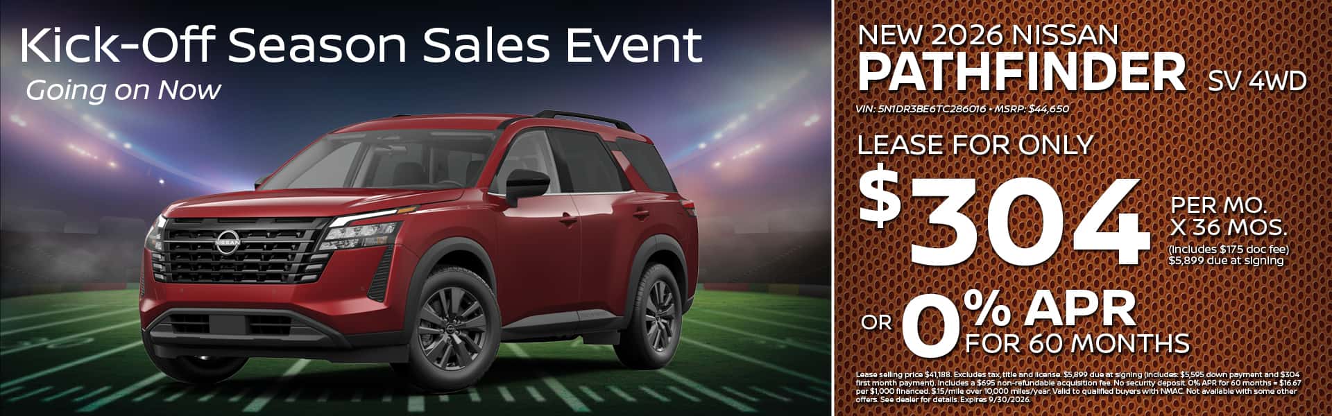 2026 Nissan Pathfinder Lease or Finance Offer | Heights Nissan