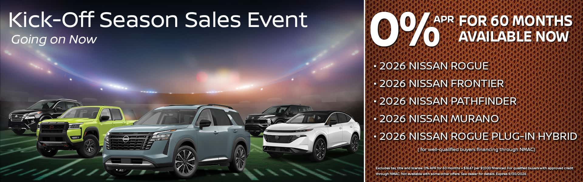 0% APR for 60 months Offer | Heights Nissan