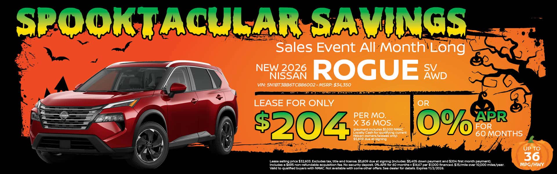 2026 Nissan Rogue Lease or Finance Offer | Heights Nissan