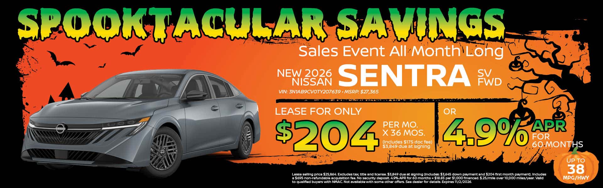 2026 Nissan Sentra Lease or Finance Offer | Heights Nissan