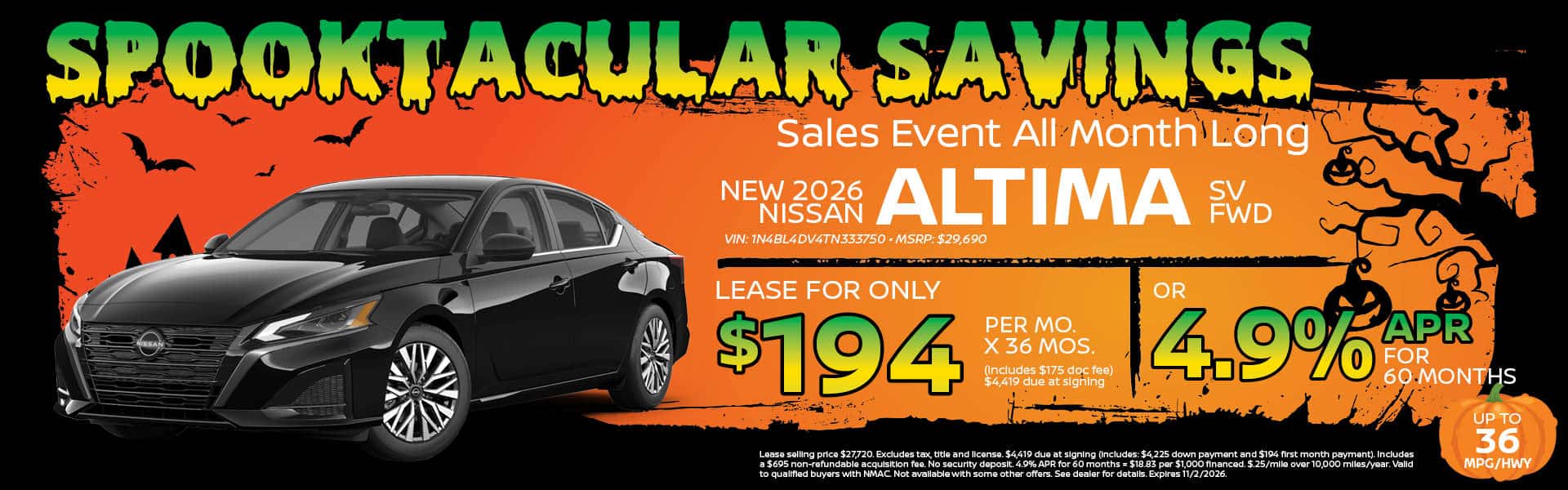 2026 Nissan Altima Lease or Finance Offer | Heights Nissan