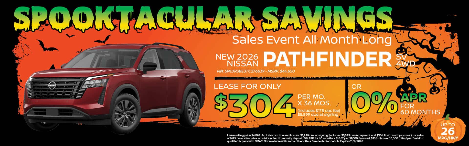 2026 Nissan Pathfinder Lease or Finance Offer | Heights Nissan