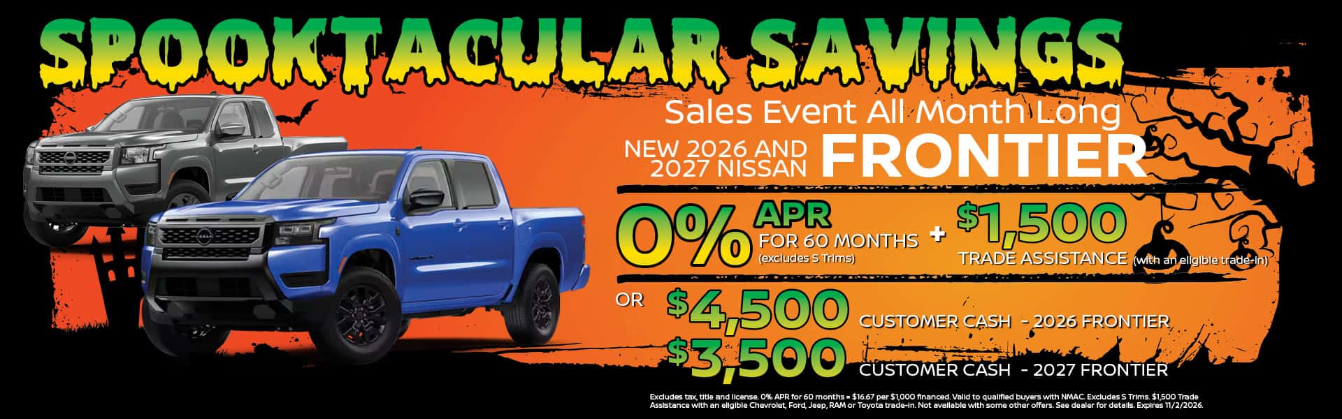 2026 & 2027 Nissan Frontier Finance or Customer Cash Offer | Heights Nissan