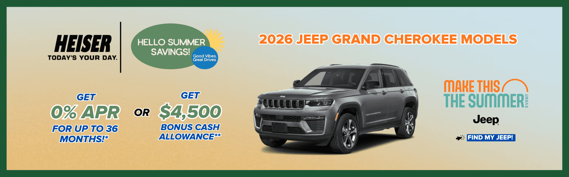 Get 0% APR for up to 36 months* OR $4,500 Total Bonus Cash Allowance**