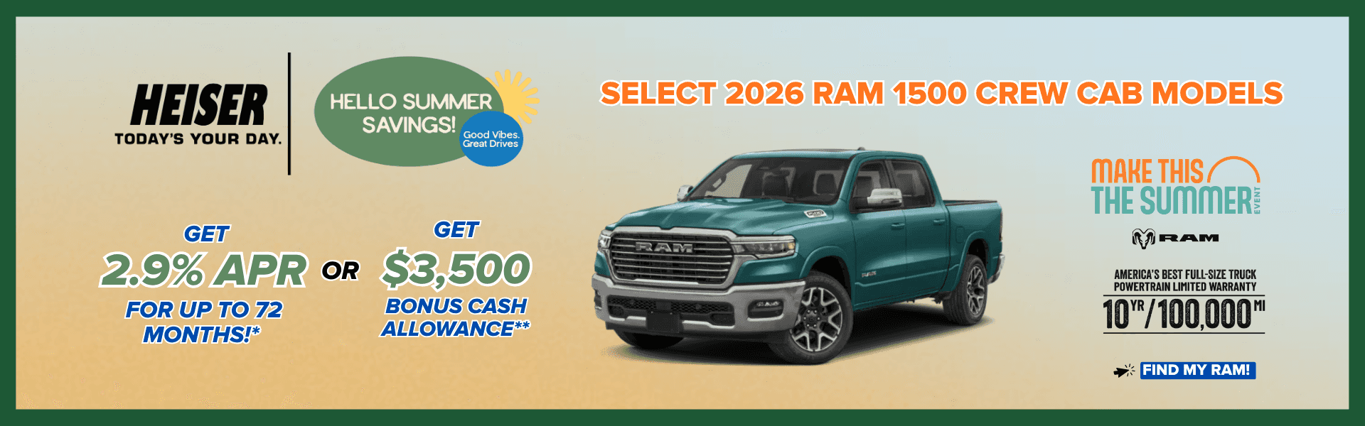 Get 2.9% APR for up to 72 months + $3,500 Bonus Cash Allowance*