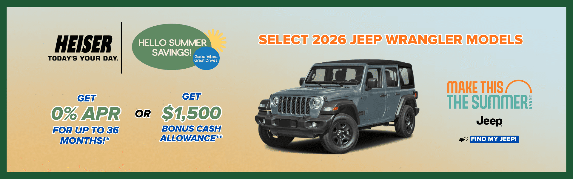 Get 0% APR for up to 36 months!* OR $1,500 Bonus Cash Allowance**