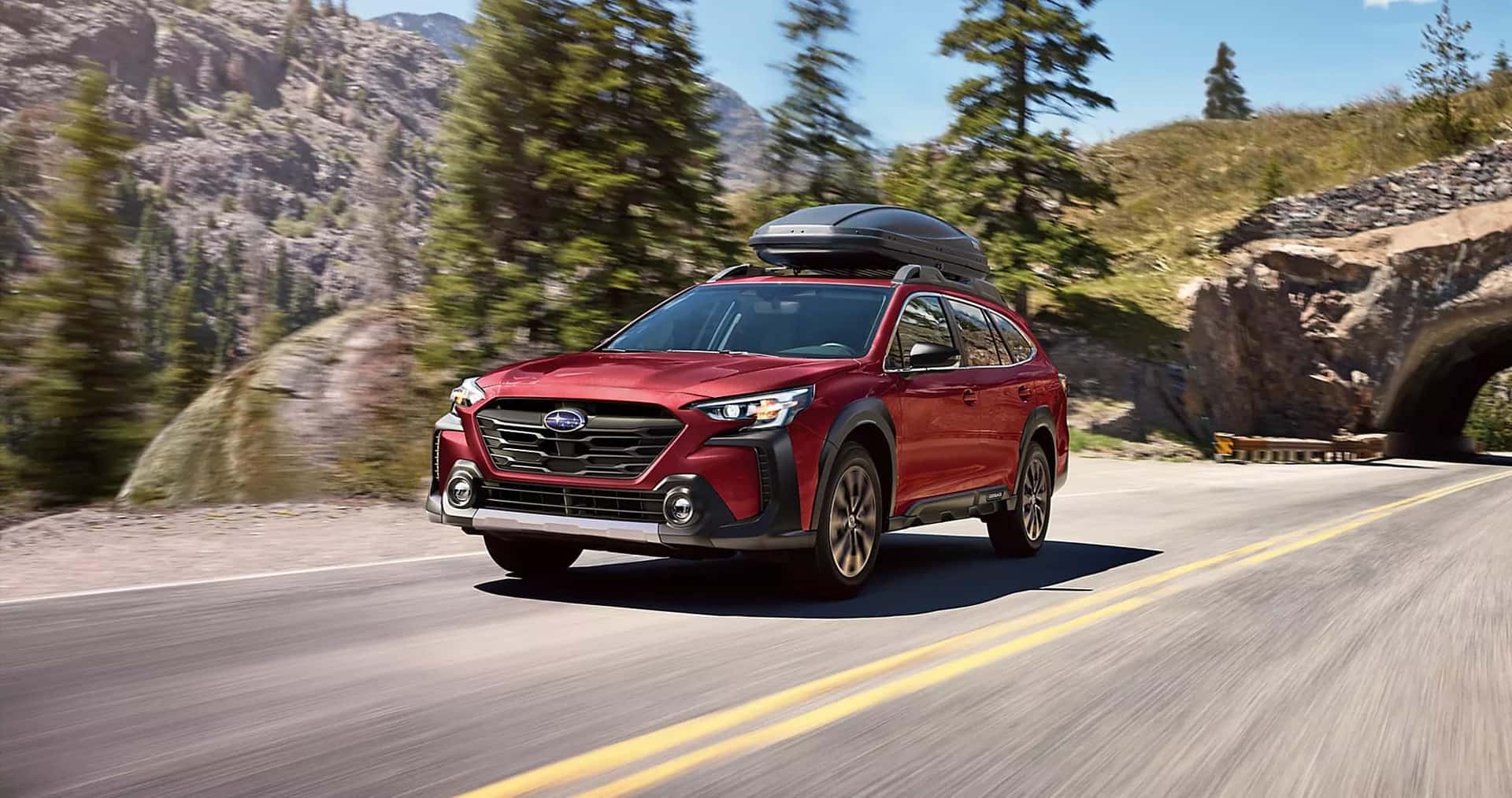REd Subaru Ascent on Road