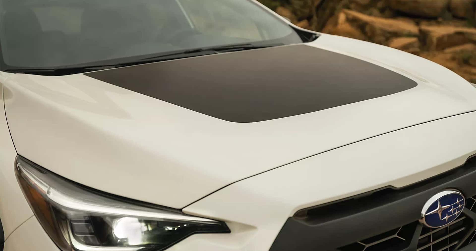 Image of a white Subaru Crosstrek.