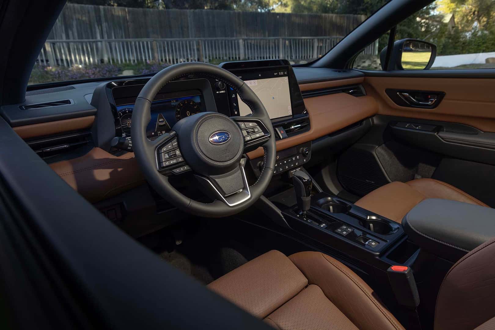 a 2026 Subaru Outback with tan interior