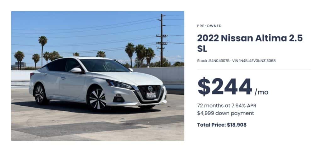 Pre-Owned 2022 Nissan Altima 2.5 SL
