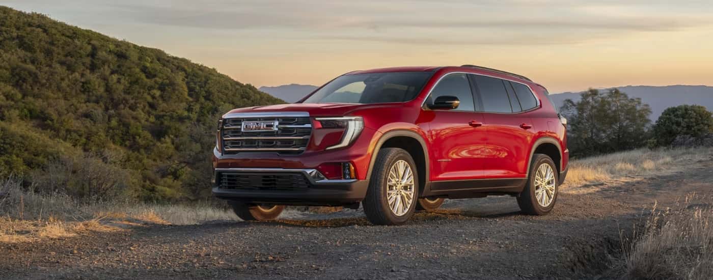 A red 2025 GMC Acadia from a dealer near Sumter