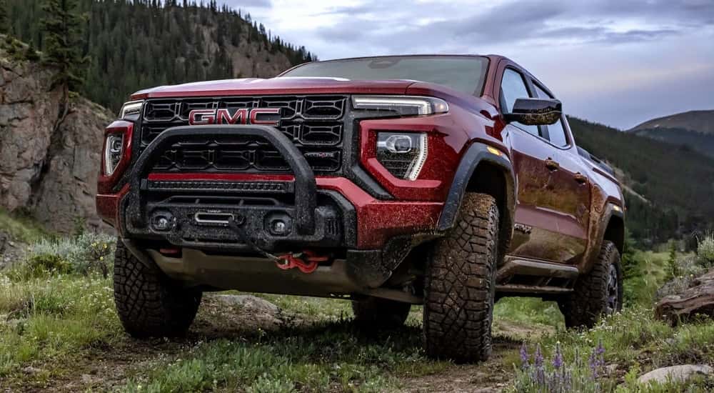 Red 2026 GMC Canyon AT4X for sale off-roading