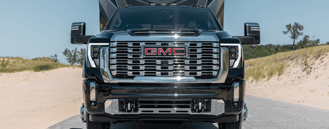 Black 2026 GMC Sierra 2500 HD for sale parked head on