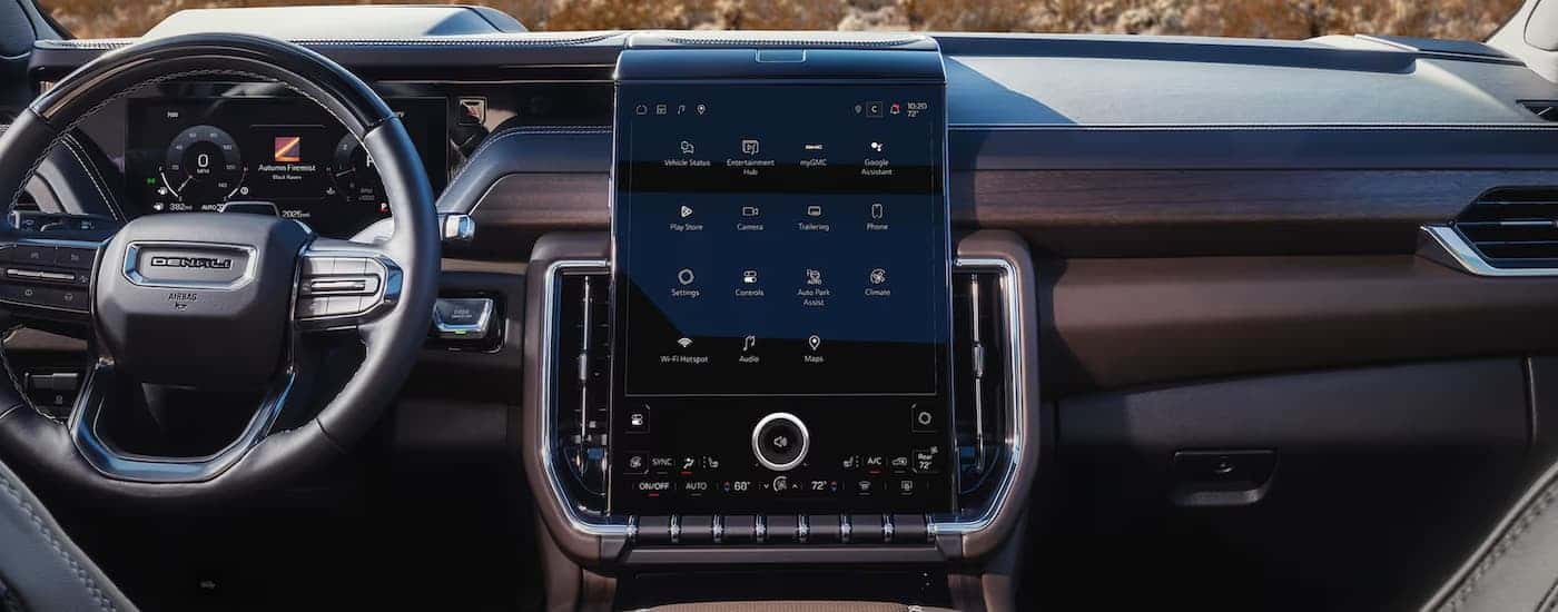 Infotainment and digital gauge cluster on a 2026 GMC Yukon XL Denali
