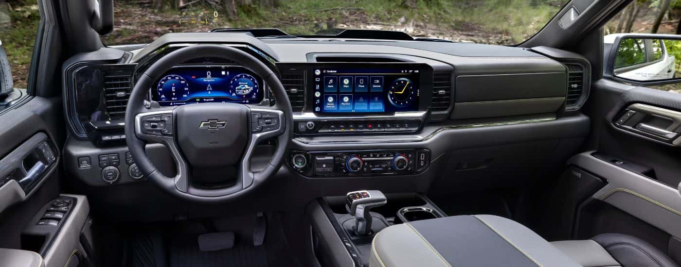 Infotainment and digital gauge cluster on a 2025 Chevy Silverado 1500 ZR2 Bison for sale