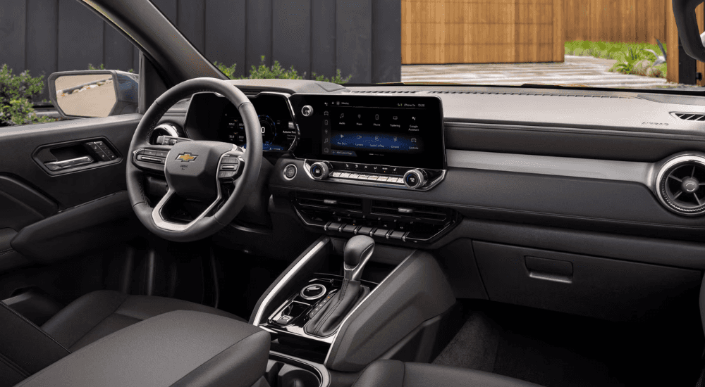 Black interior of a 2026 Chevy Colorado for sale