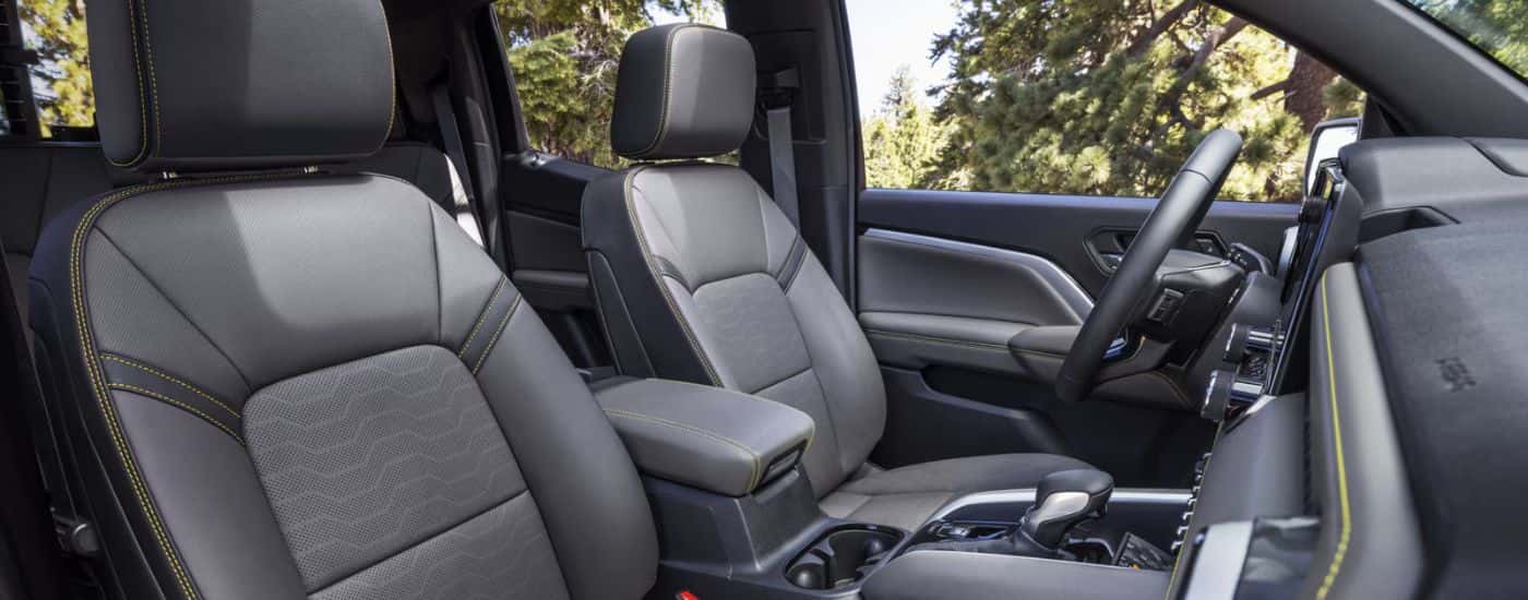 2026 Chevy Colorado black interior view from the passenger side.