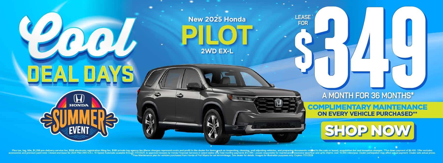New 2025 Honda Pilot 2WD EX-L "Lease for $349/mo for 36 months* Free Maintenance on Every Vehicle Purchased**"