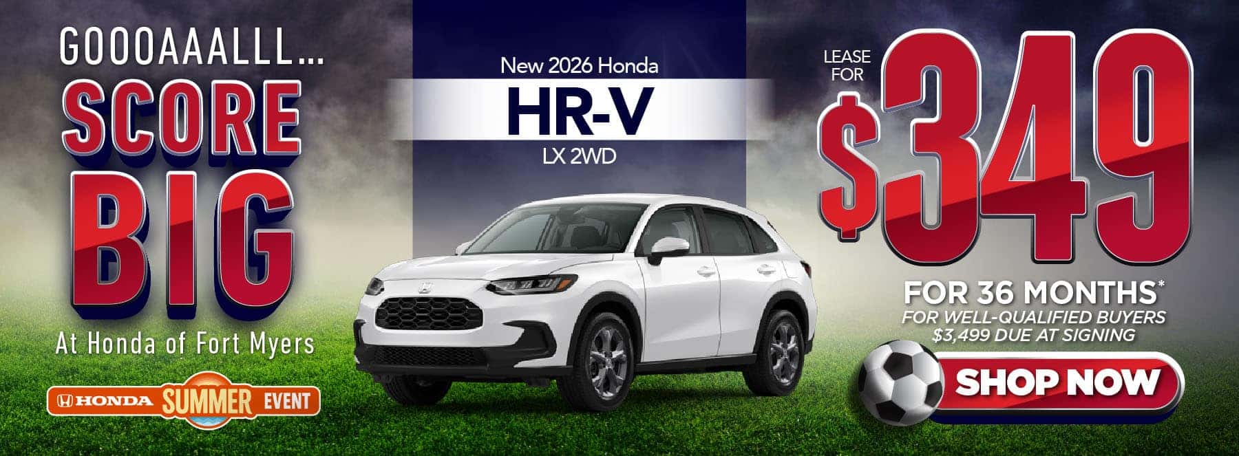 New 2026 Honda HR-V LX 2WD "$349/Month For 36 Months* For Well-Qualified Buyers $3,499 Due at Signing"