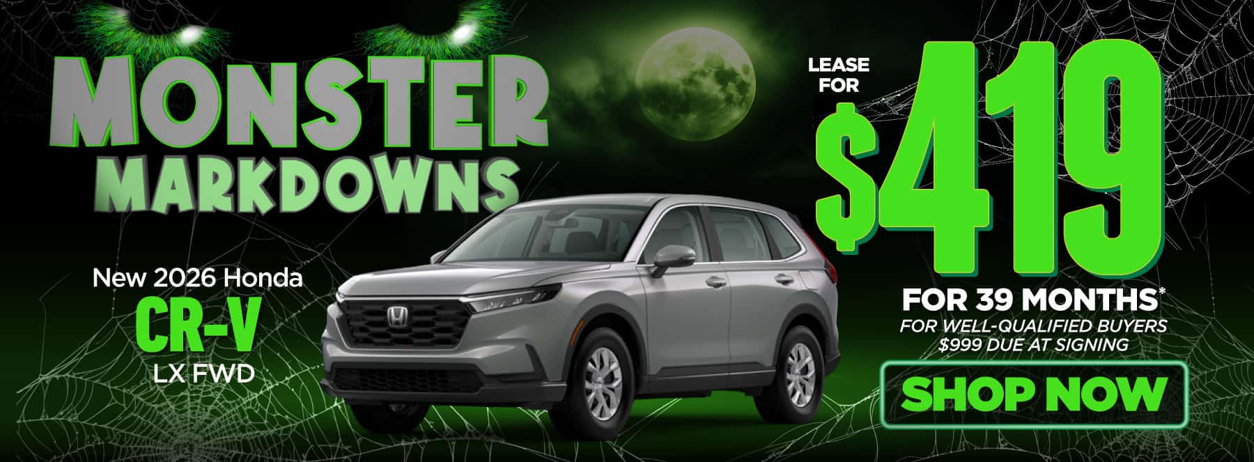 New 2026 Honda CR-V LX FWD "$419/Month For 39 Months* For Well-Qualified Buyers $999 Due At Signing"