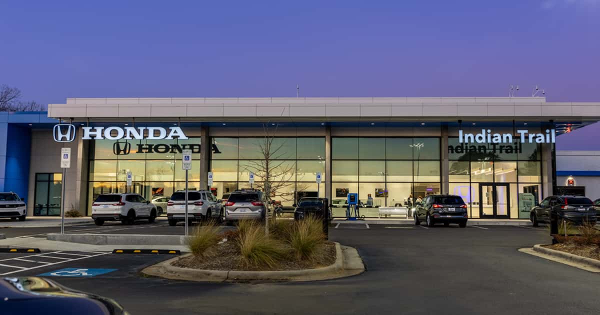 The Honda of Indian Trail dealership storefront.