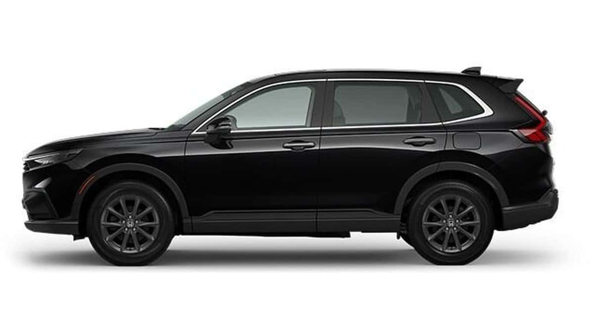 2026 Honda CR-V EX-L side profile in black with machined alloy wheels