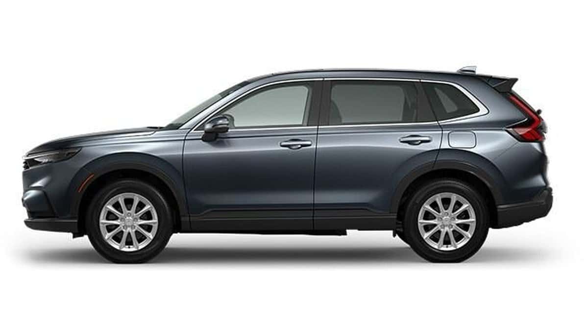 2026 Honda CR-V EX side profile in gray with silver alloy wheels