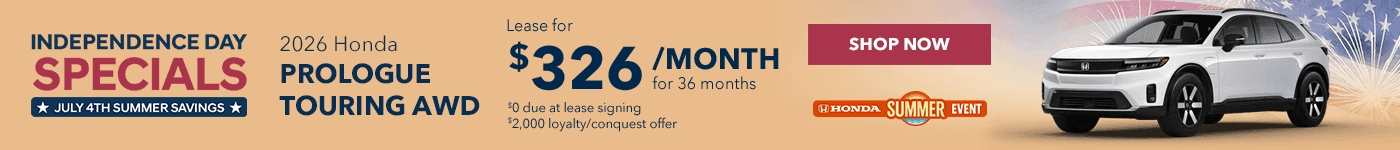 2026 Prologue Touring AWD Subtext Lease for $326/month for 36 months $0 due at lease signing $2,000 loyalty/conquest offer