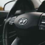 Close up on Hyundai Steering Wheel