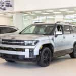 A silver Hyundai Santa Fe at Huffines Hyundai McKinney