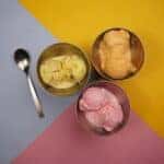 Ice Cream Scoops on a Colorful Background