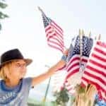 Kid Holding USA Flag