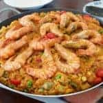 Homemade Paella with lots of seafood
