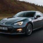 a 2024 subaru brz going fast on a street